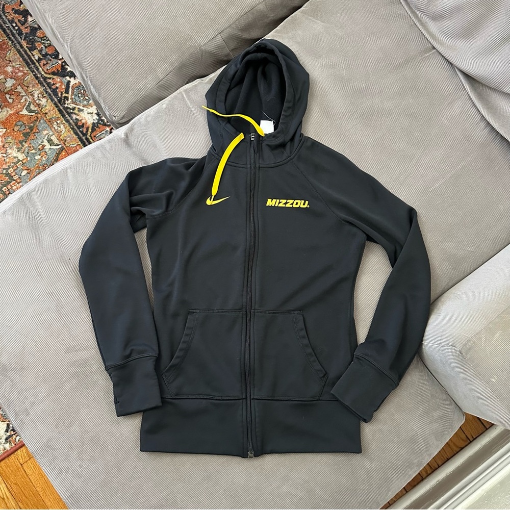 Nike Thermal Fit Women’s Mizzou Tigers Full Zip Hoodie Size Extra Small Black XS